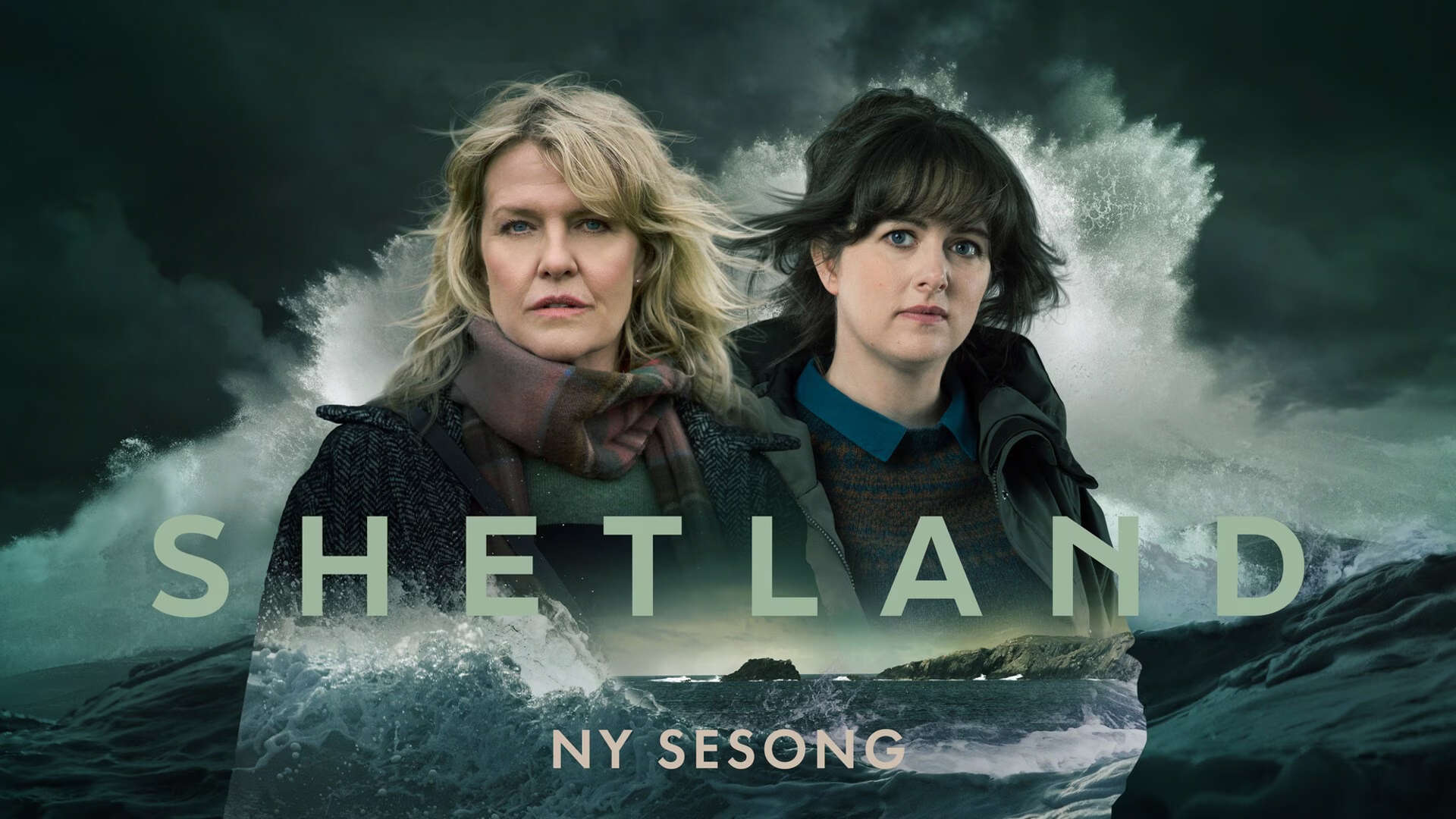 To damer på filmplakat for serien Shetland