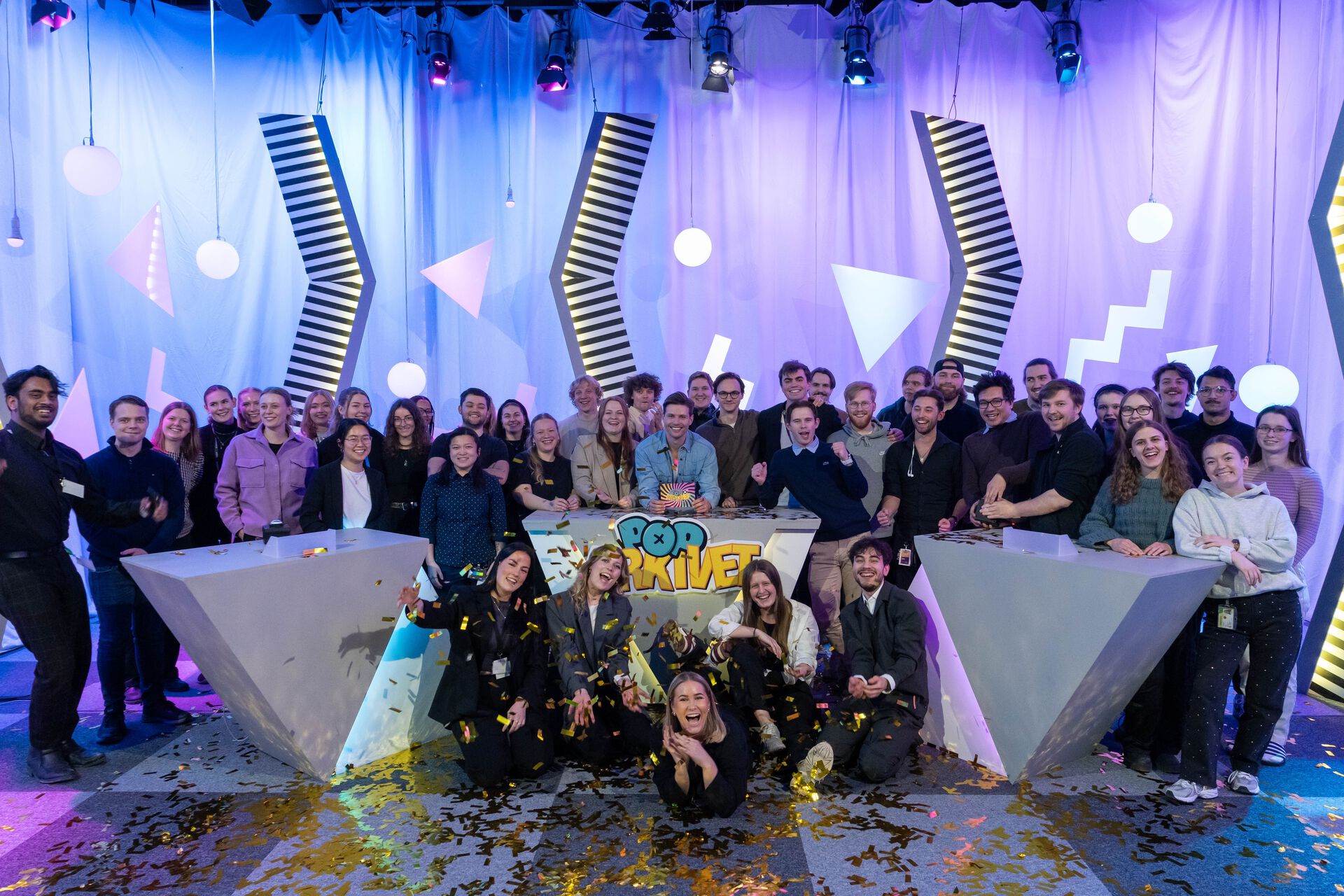 TV school students during tv production