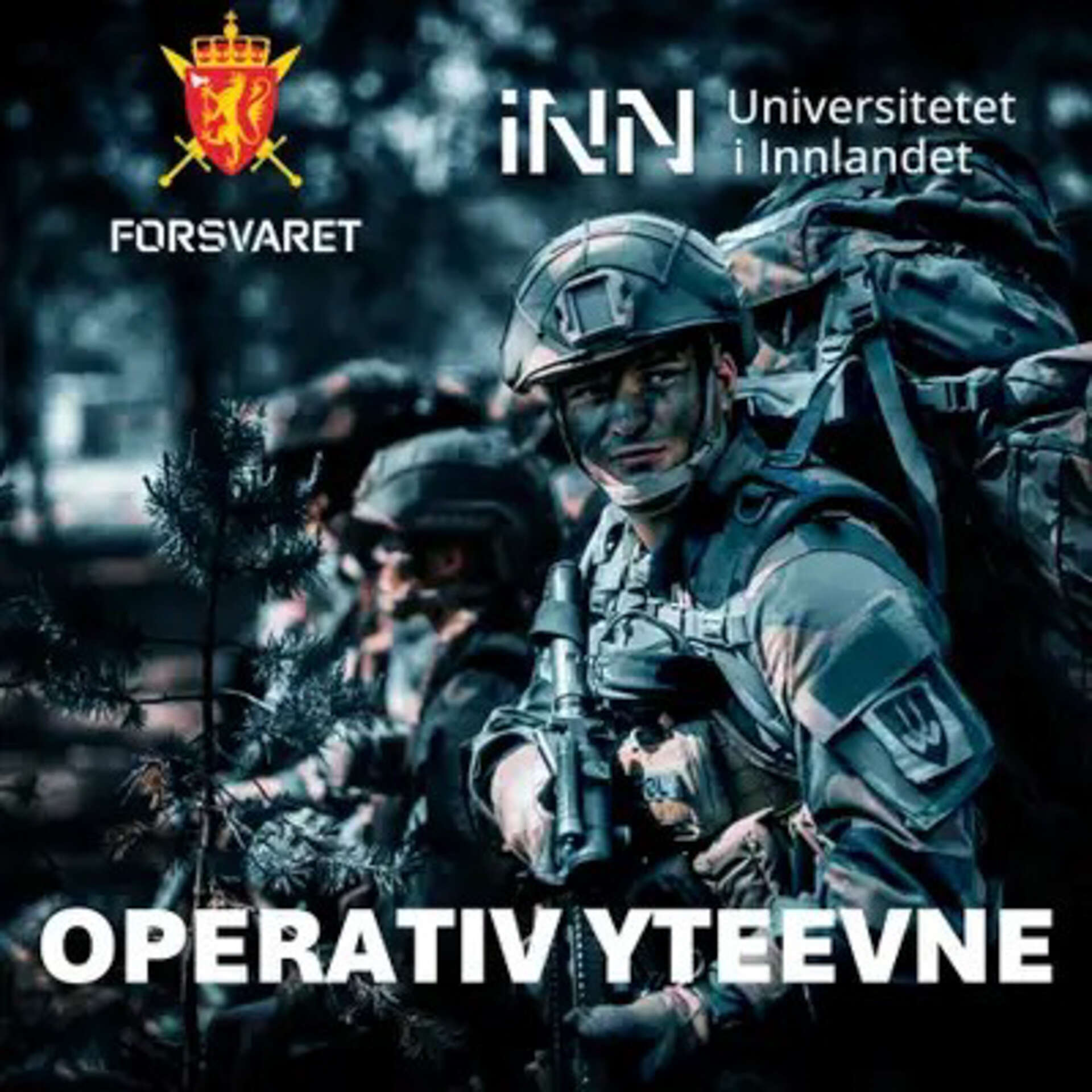Logo til podkast med bilde av soldat med full utrustning