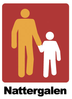 Plakattegning av voksen med barn.