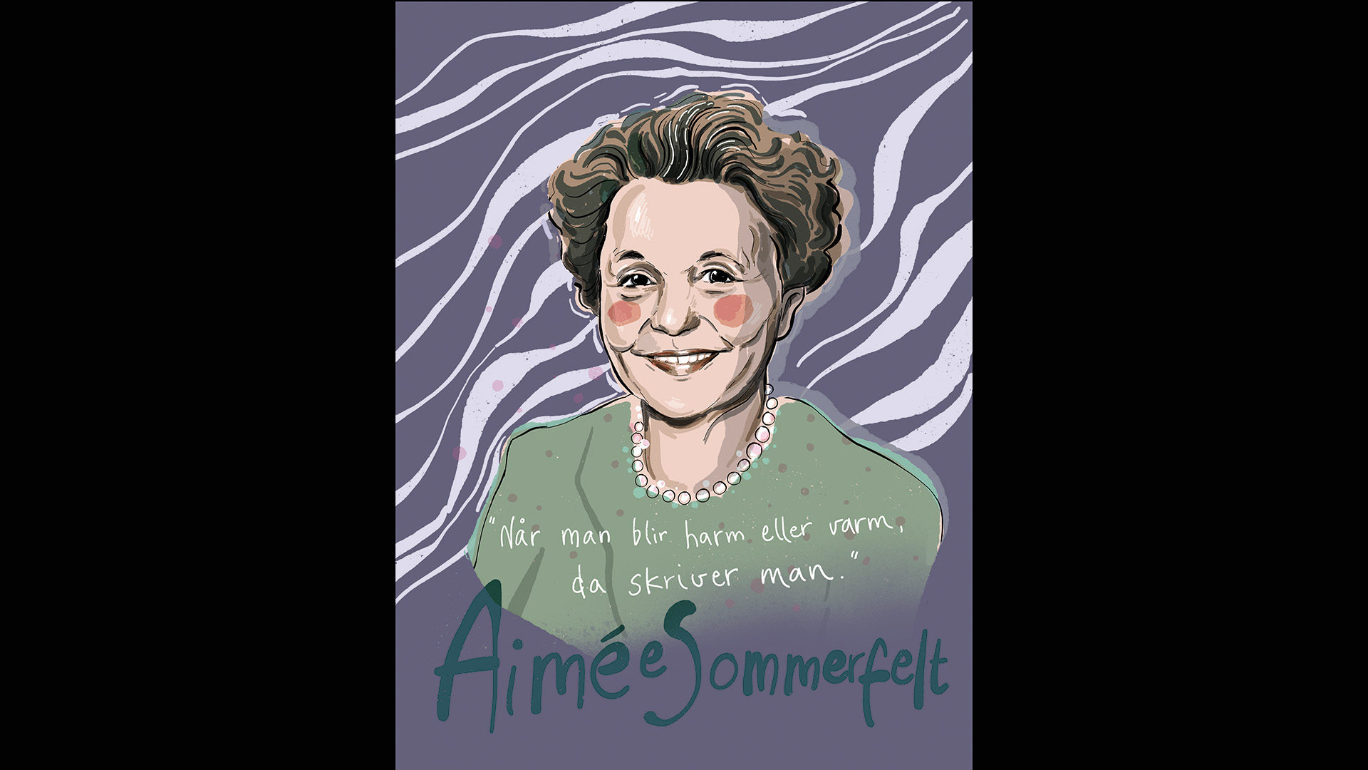 Illustrasjon av Aimée Sommerfelt, laget av Tiril Valeur.