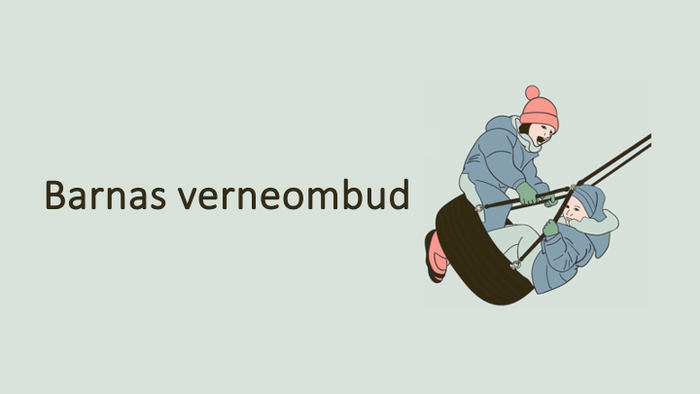 Bilde av barn på huske og tittel Barnas verneombud