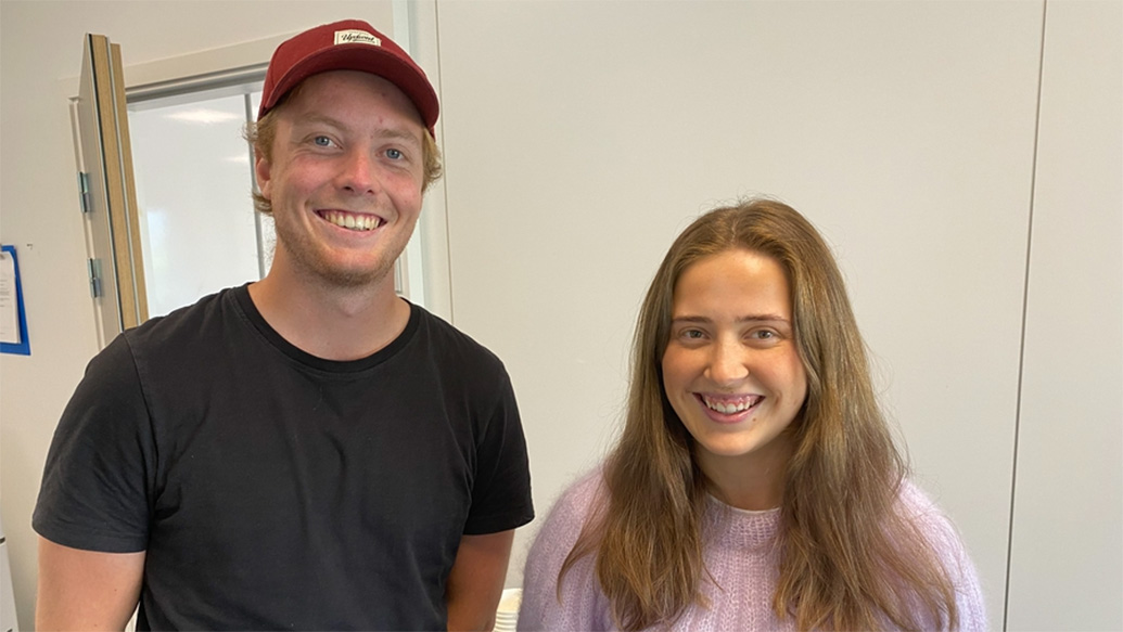 bilde av studentene Ida Hovland Skauby og Magnus Myran