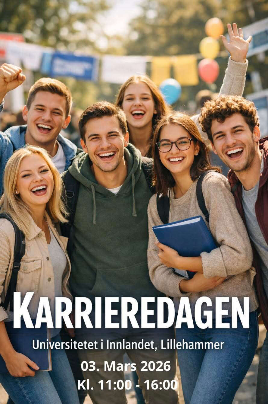 Glade ungdommer med tekst Karrieredagen Lillehammer