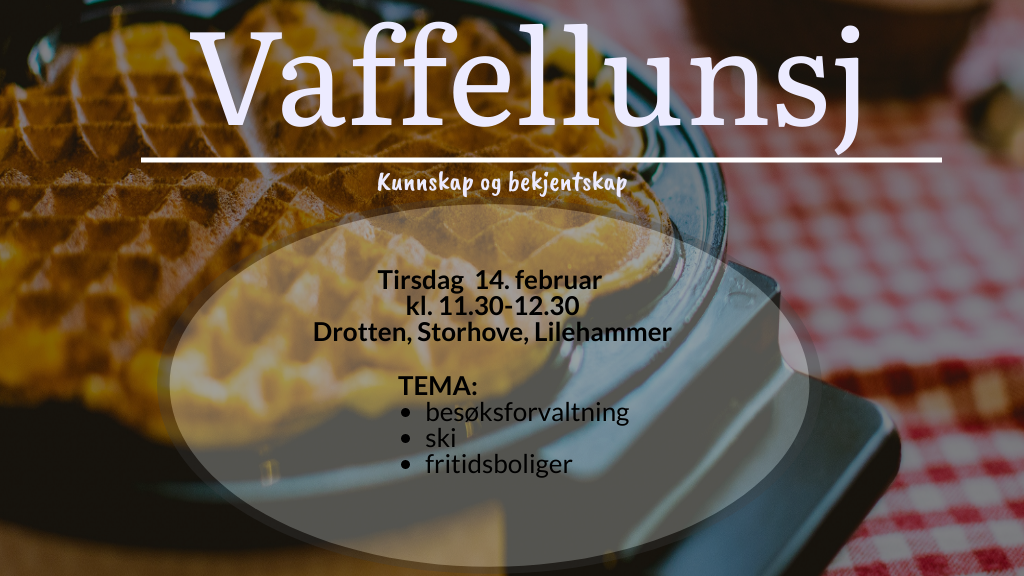 vaffel på et bord med tekst over bildet