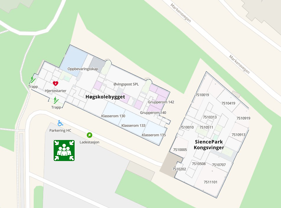 Bilde viser møteplassen ved høgskolesenteret i Kongsvinger.
