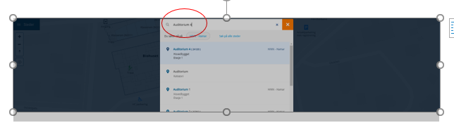 Screenshot av søkefeltet i Mazemap.