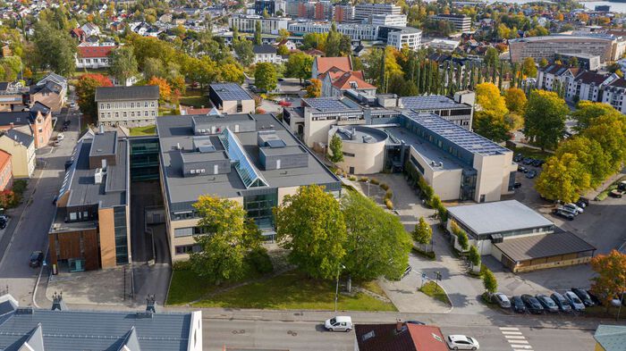 Dronebilde studiested Hamar 