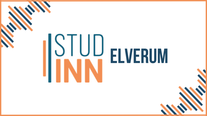 Logoen til Studentsamfunnet i Innlandet i oransje og blå.