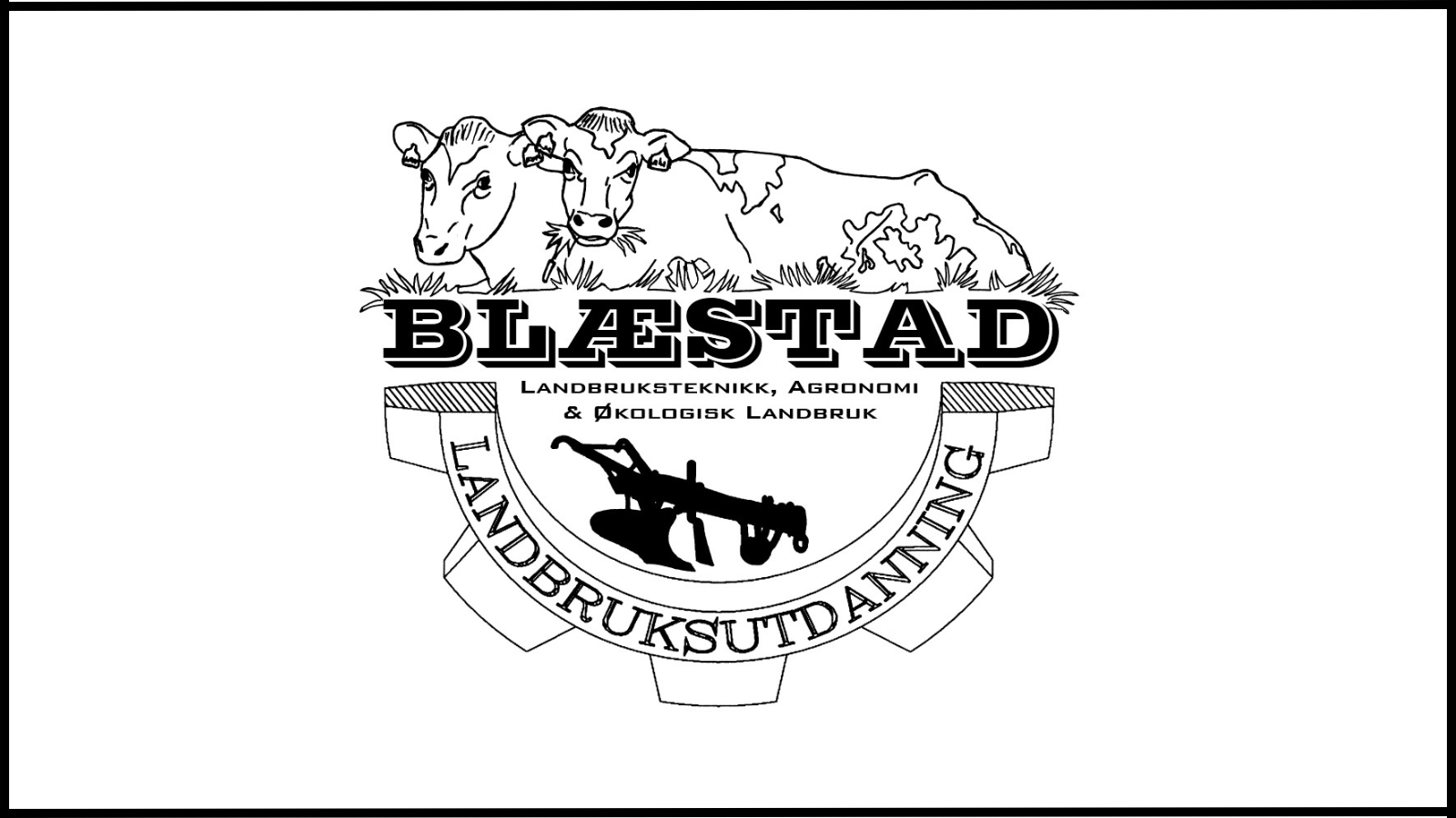 Logo for Blæstad landbruksutdanning med kuer på.