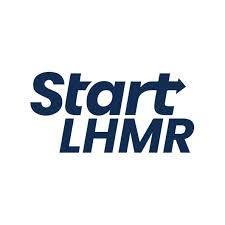 Mørk blå tekst hvor det står Start LHMR.